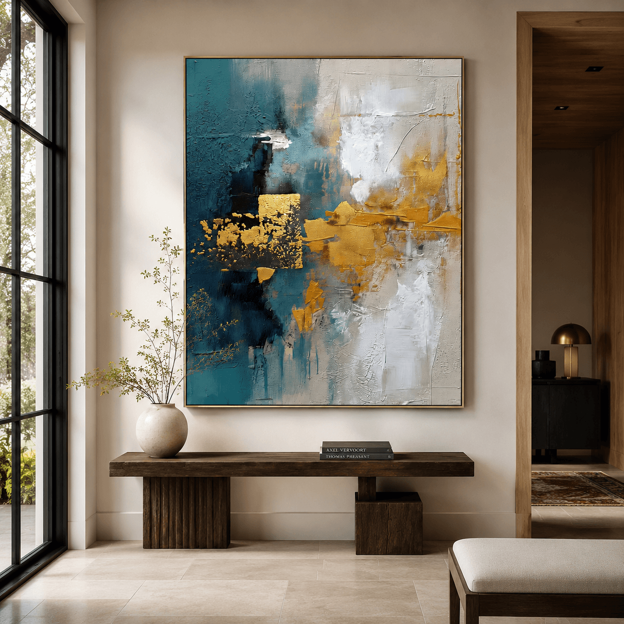 Textured Abstract Opulence | Blue Gold