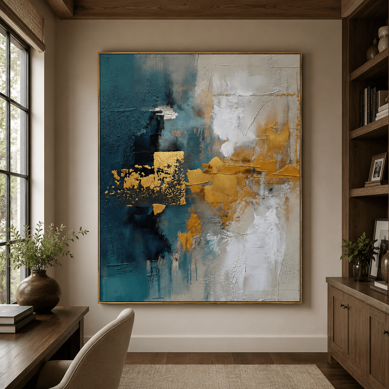 Textured Abstract Opulence | Blue Gold
