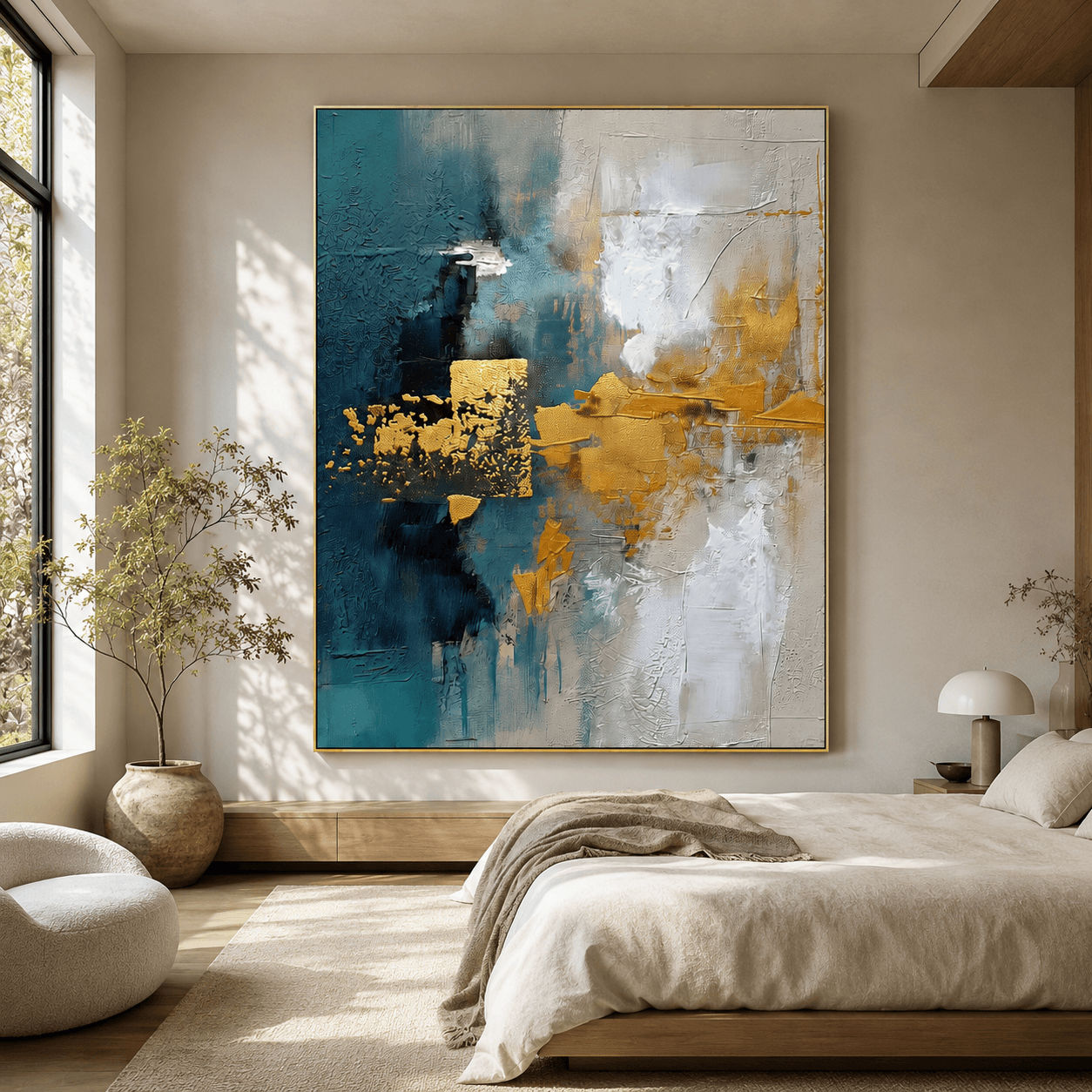 Textured Abstract Opulence | Blue Gold