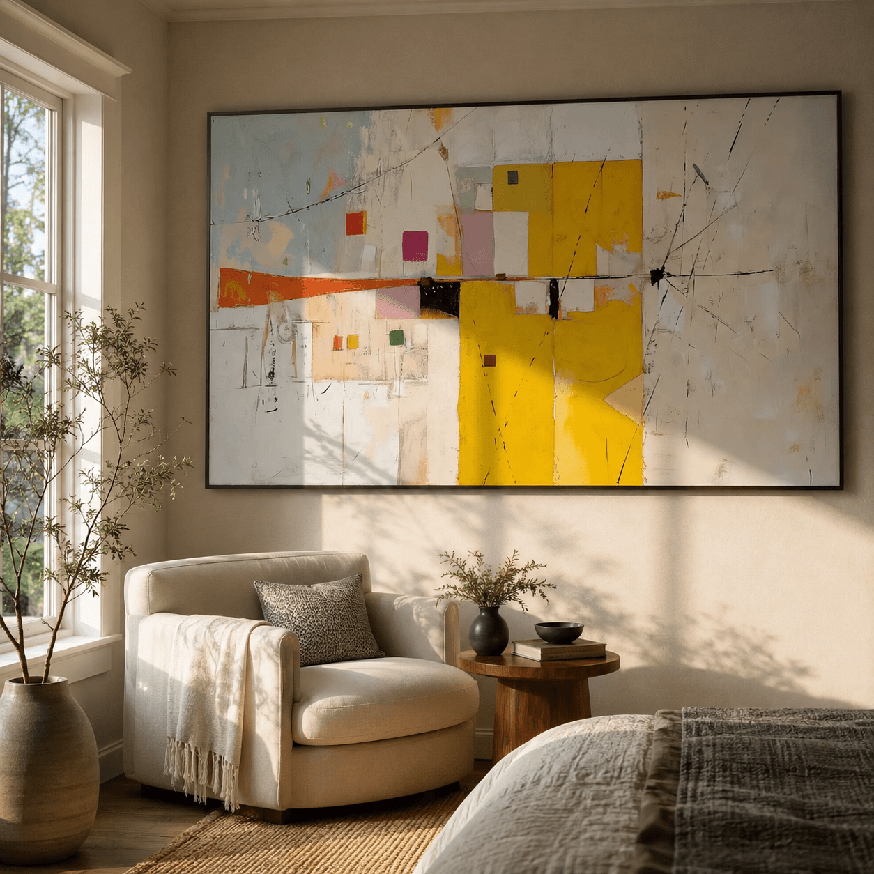 Textured Colorful Geometry | Yellow White