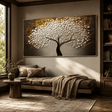 Textured Tree Opulence | White Brown