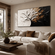 Textured Foliage Grandeur | Gold White