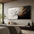Textured Foliage Grandeur | Gold White