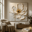 Textured Floral Opulence | White Bloom