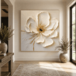 Textured Floral Opulence | White Bloom