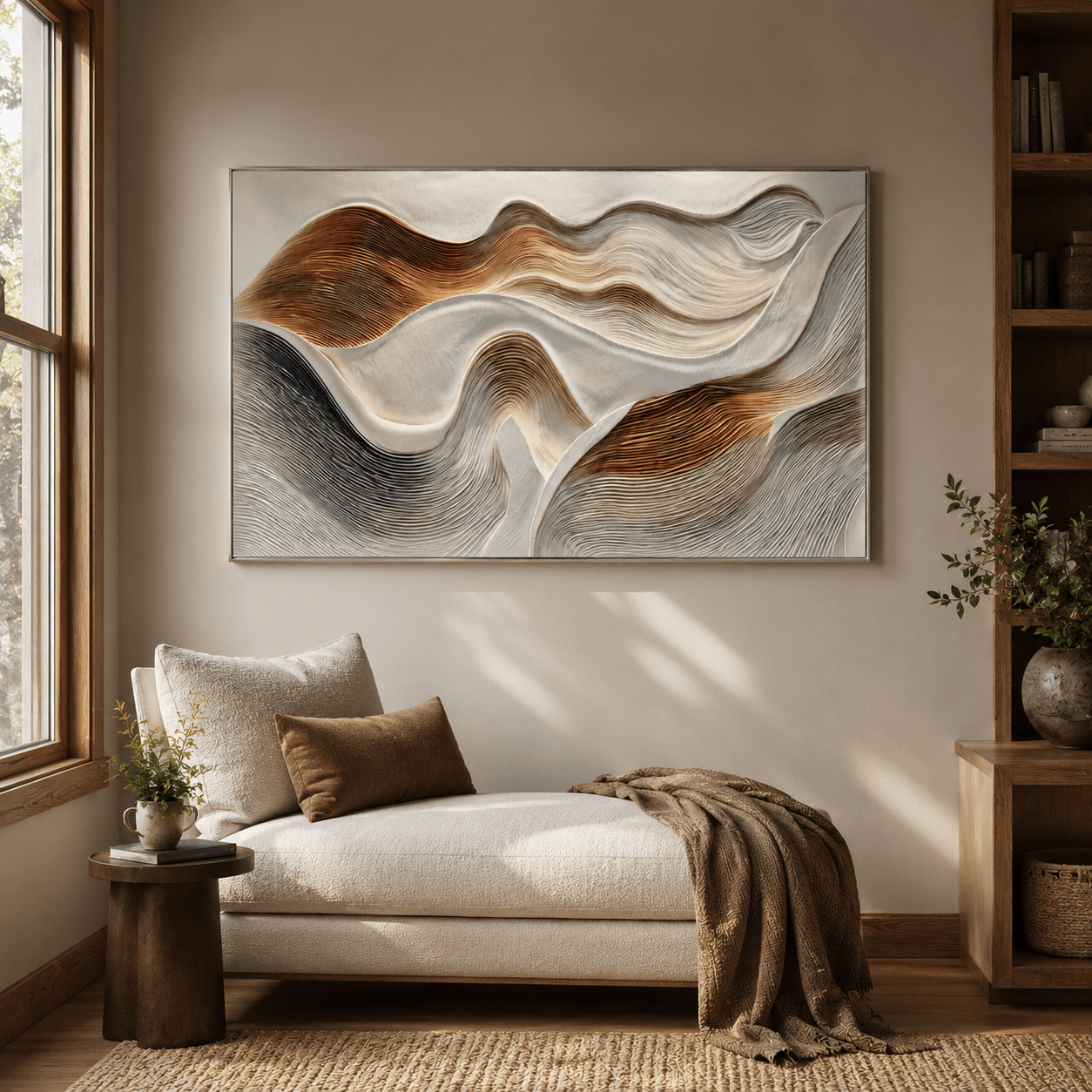 Textured Wave Harmony | Beige Brown