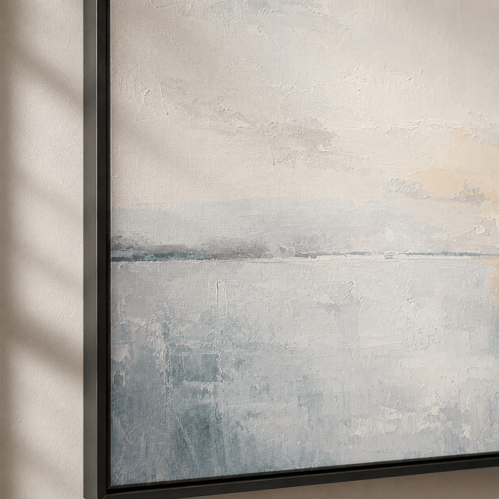 Minimalist Blue Seascape Art | Calm Sophistication