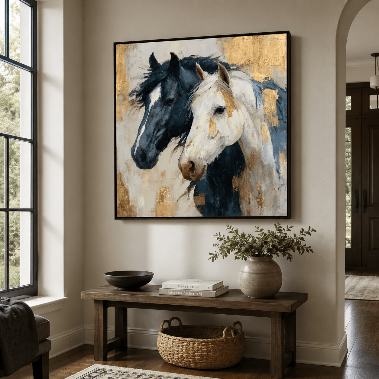 Textured Equine Elegance | Dual Steeds