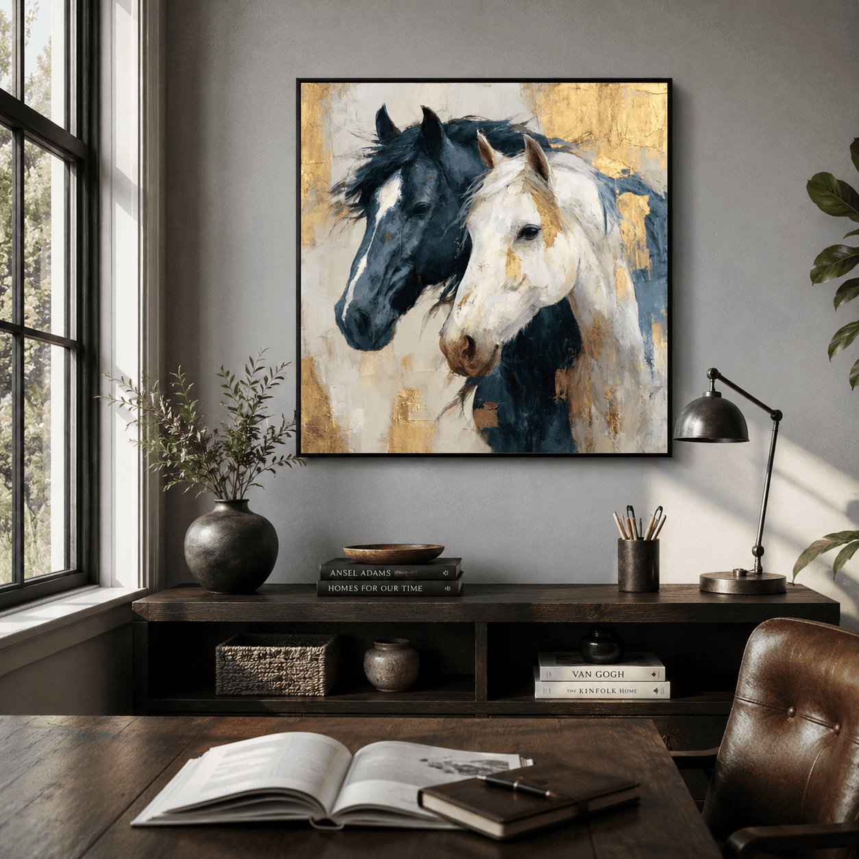 Textured Equine Elegance | Dual Steeds