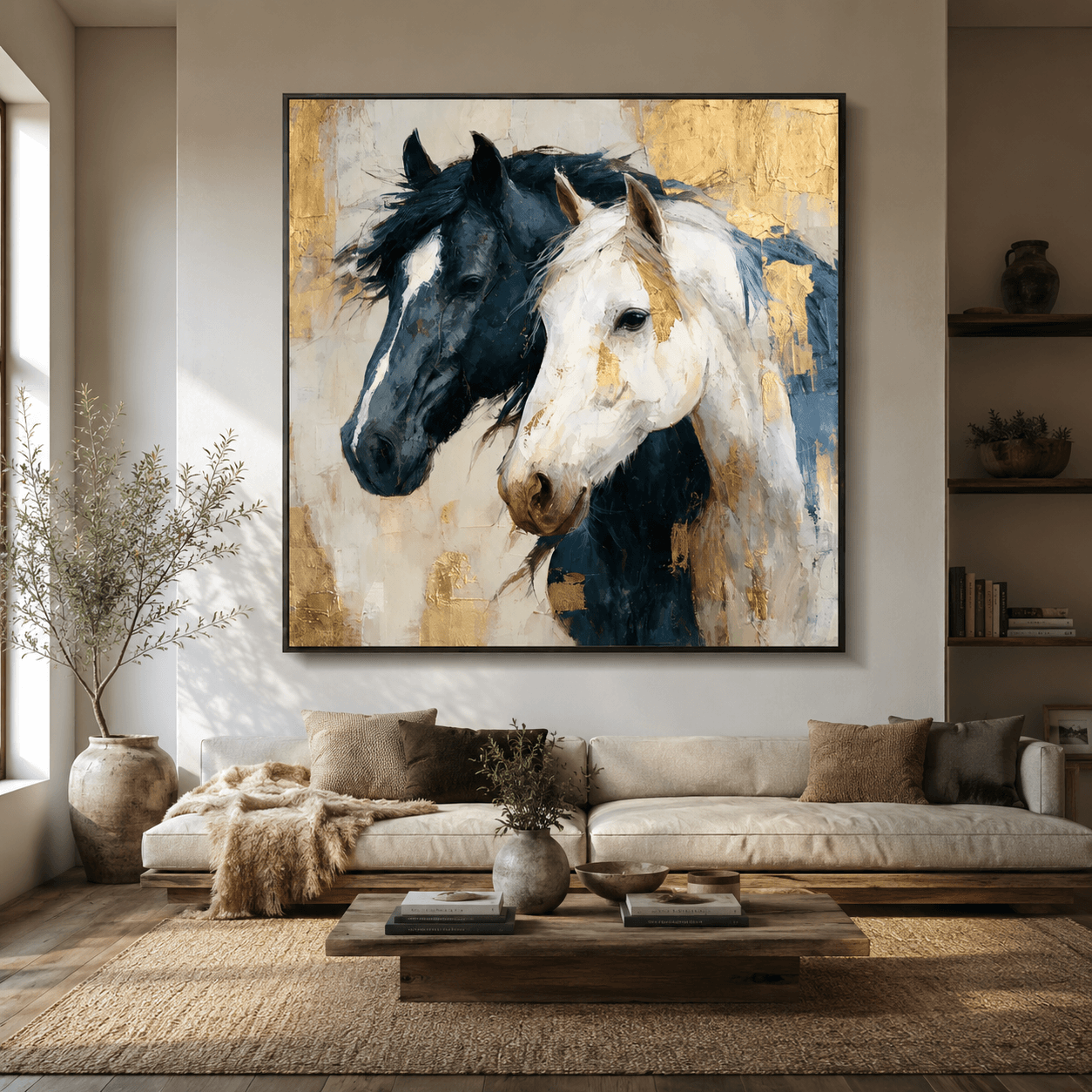 Textured Equine Elegance | Dual Steeds