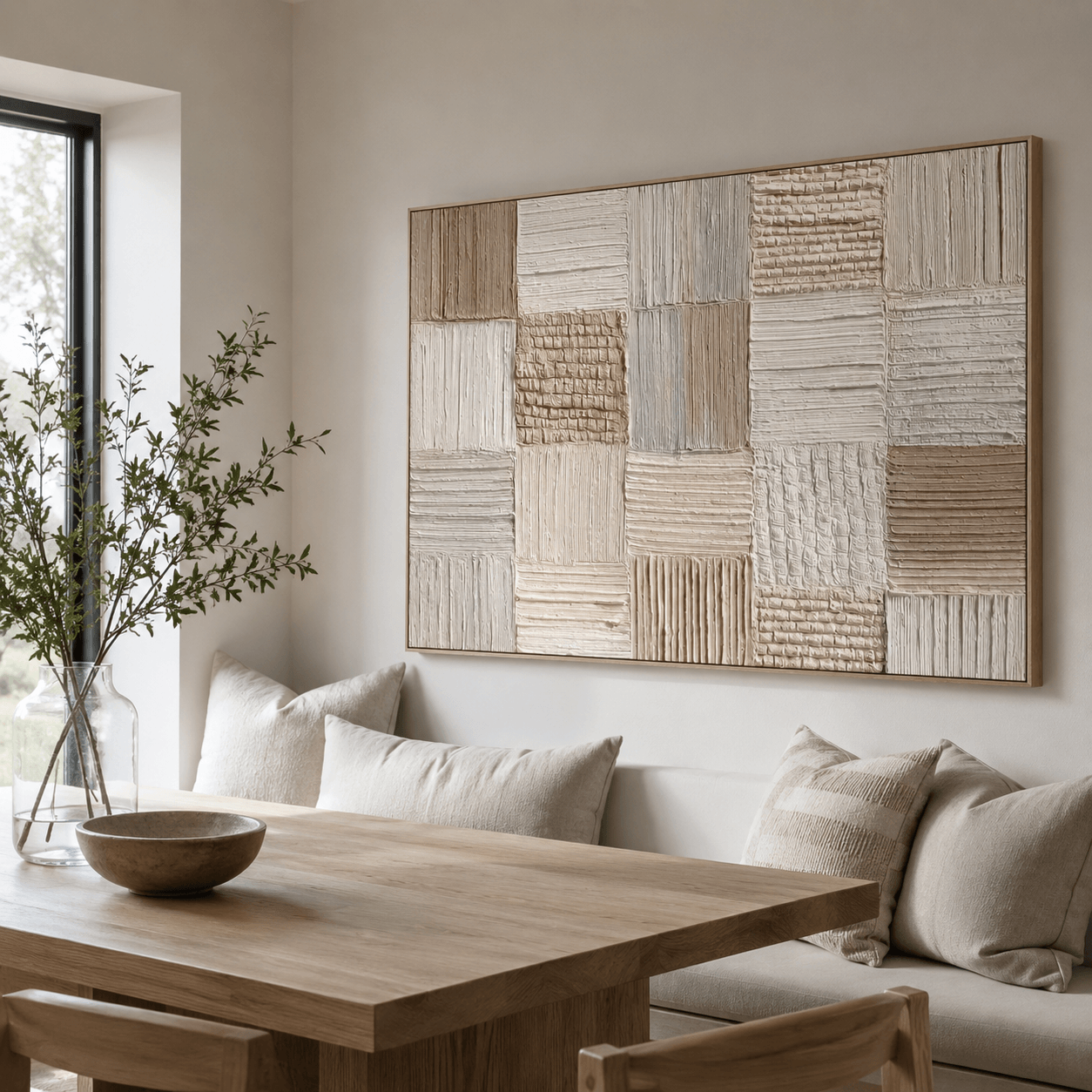 Textured Patchwork Serenity | Neutral Tones