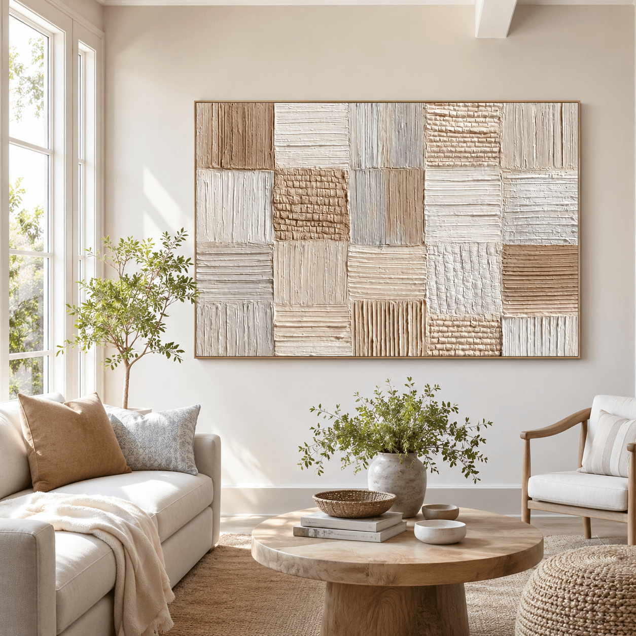 Textured Patchwork Serenity | Neutral Tones