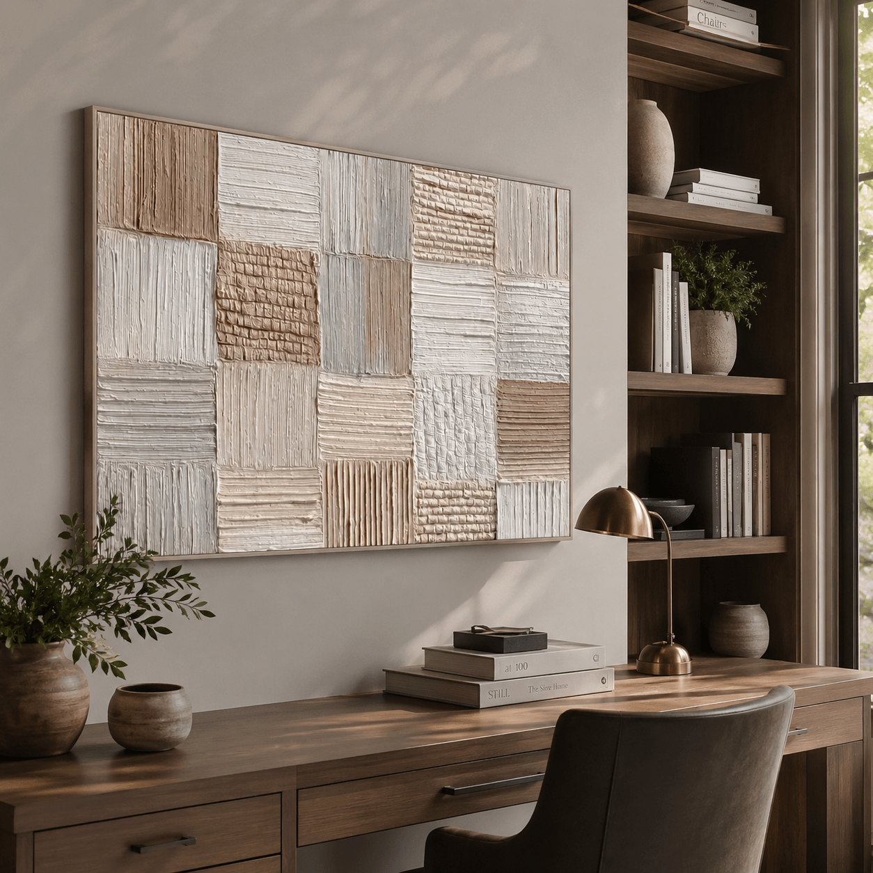 Textured Patchwork Serenity | Neutral Tones