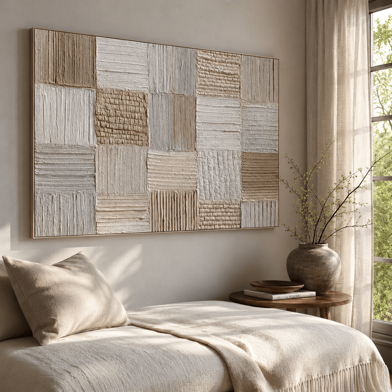 Textured Patchwork Serenity | Neutral Tones