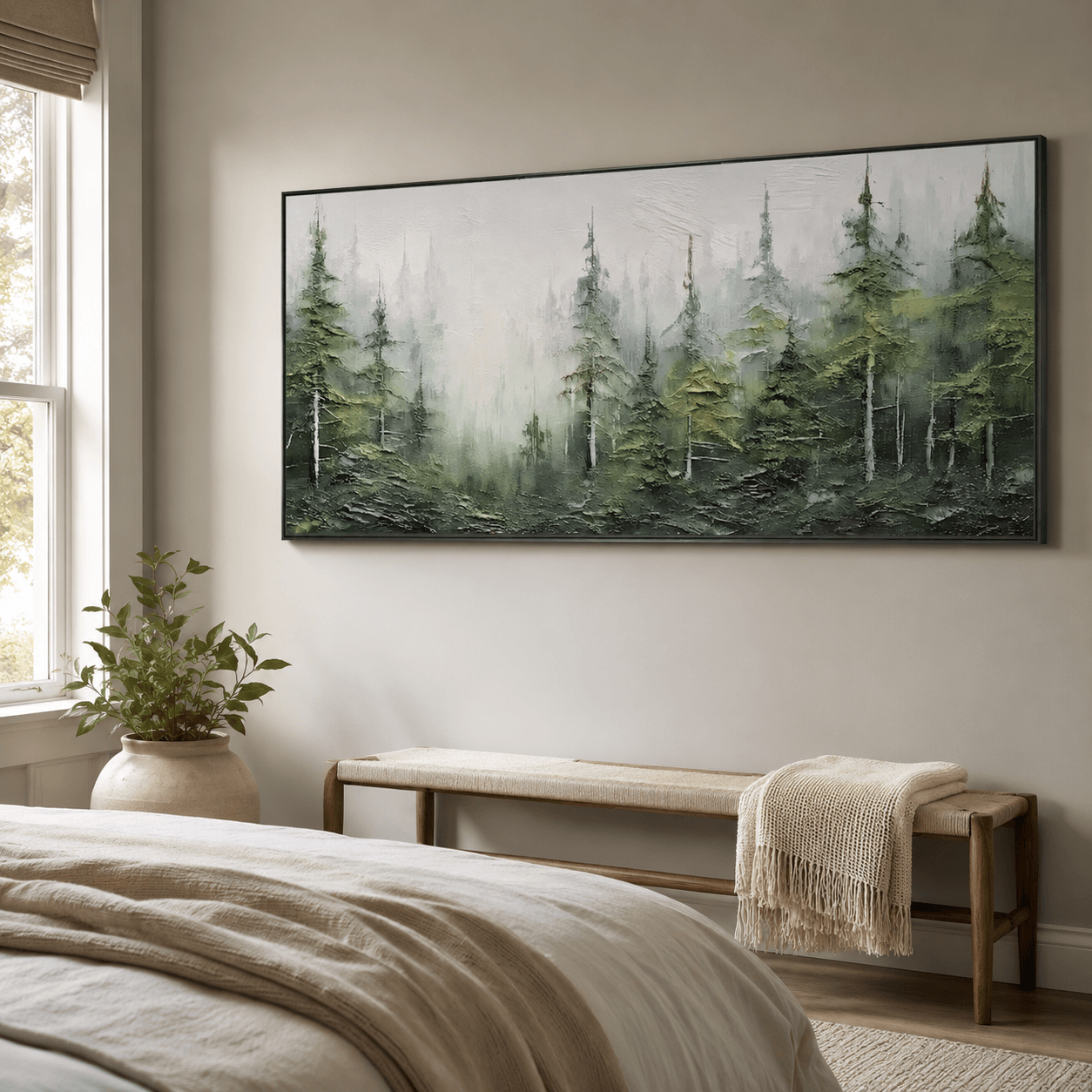 Textured Forest Opulence | Green Pine