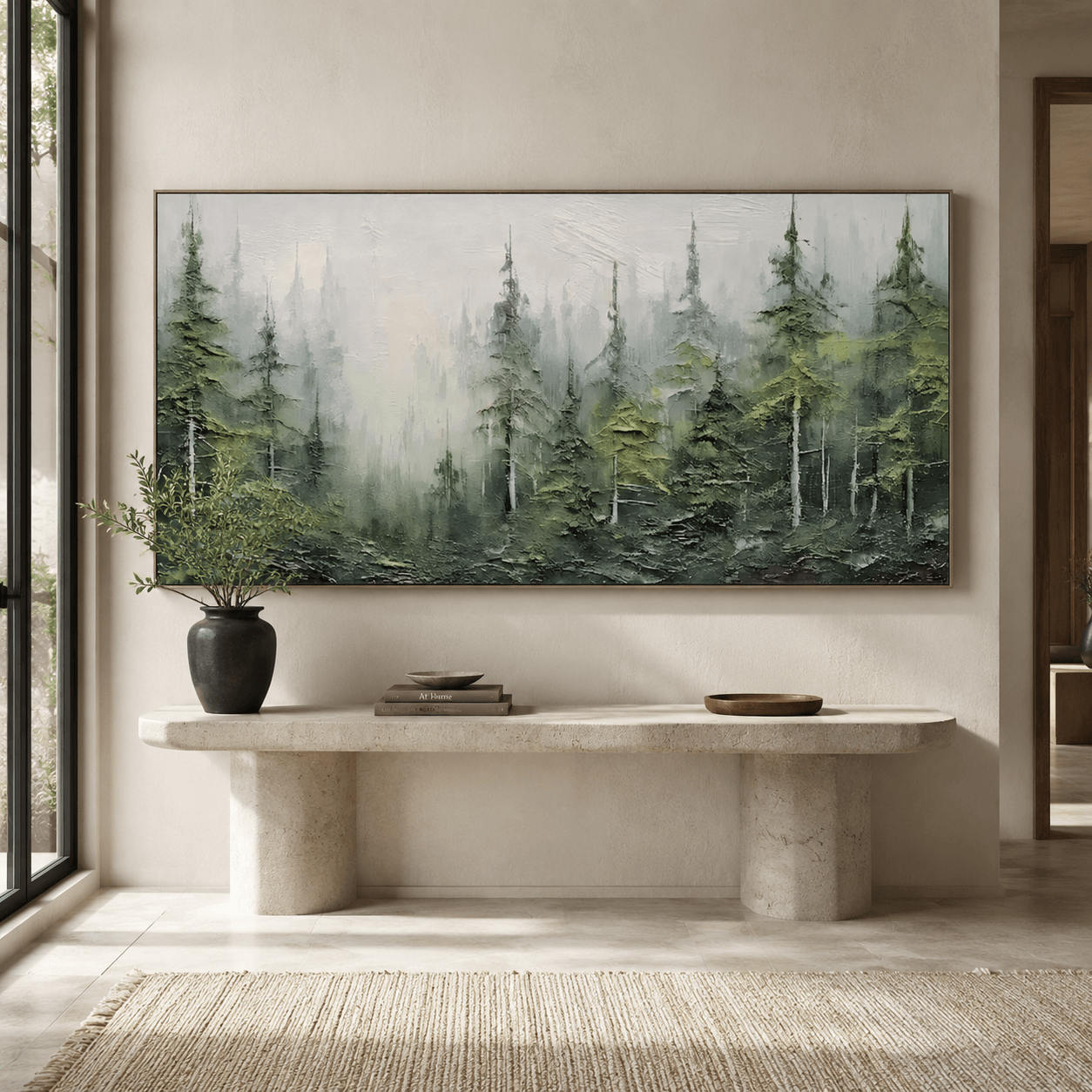 Textured Forest Opulence | Green Pine
