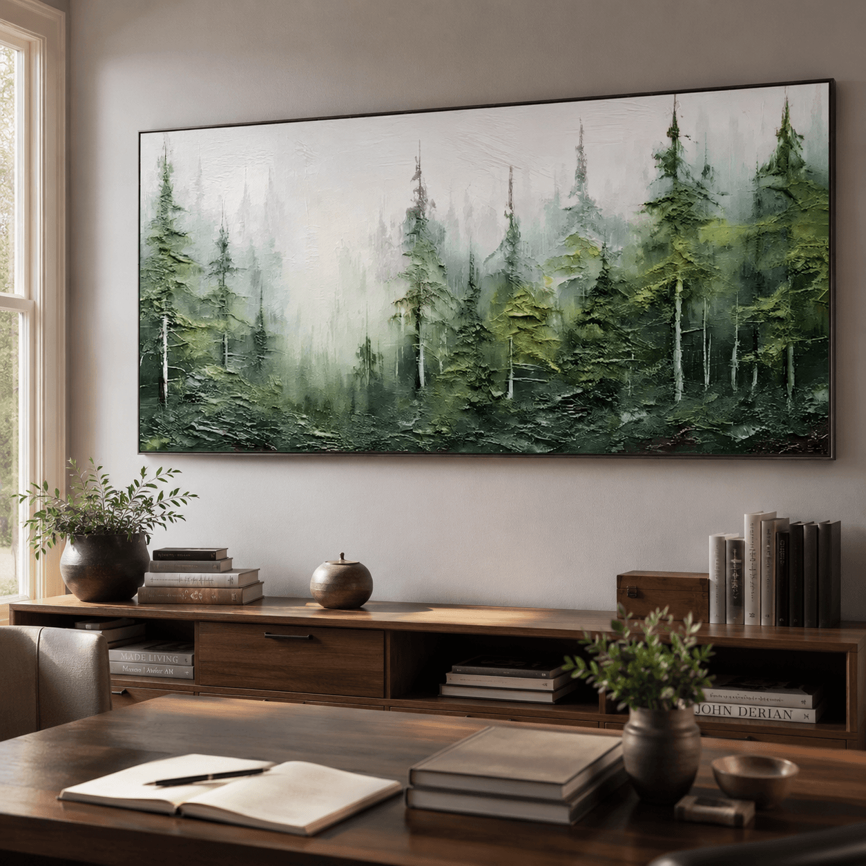 Textured Forest Opulence | Green Pine