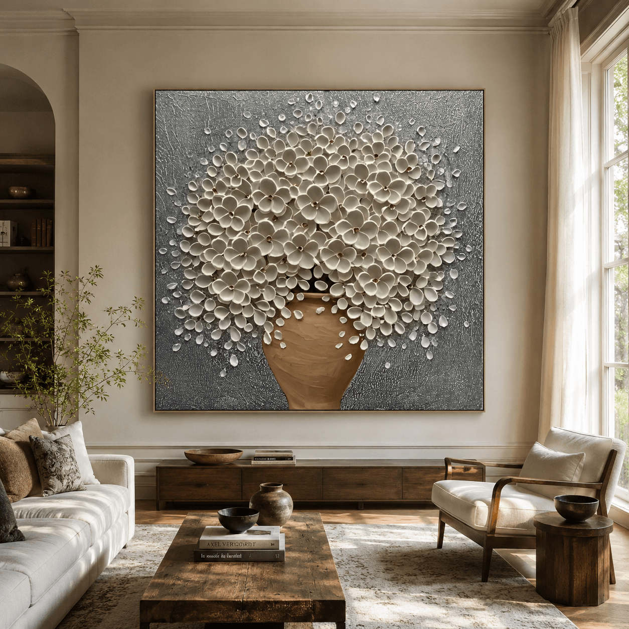 Textured Blossom Grandeur | Luminous Sophistication