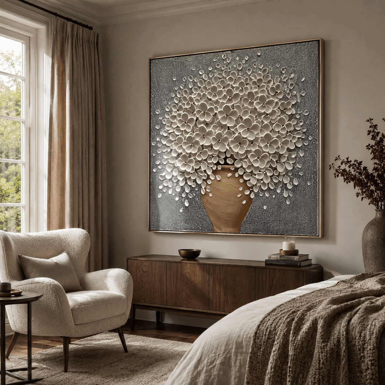 Textured Blossom Grandeur | Luminous Sophistication