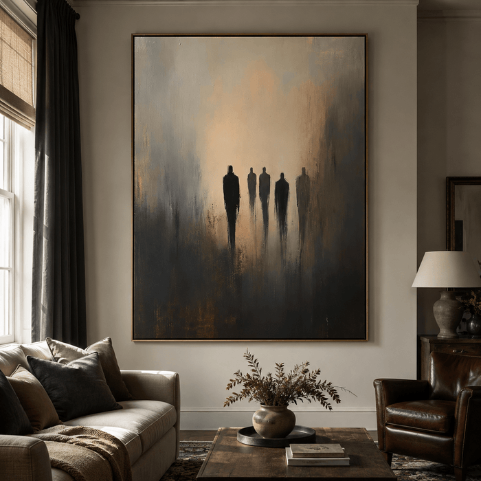 Figurative Shadow Figure Art | Moody Sophistication