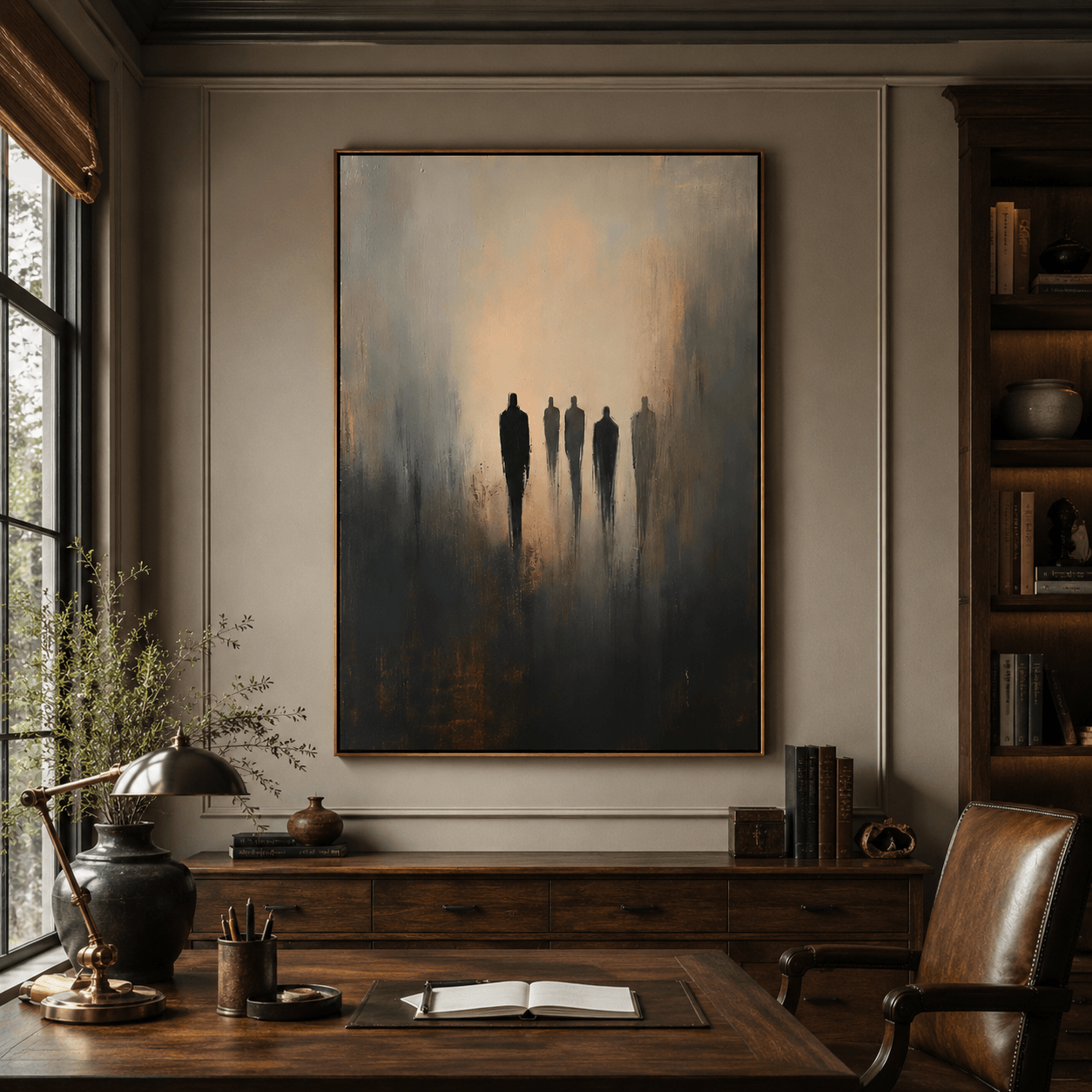 Figurative Shadow Figure Art | Moody Sophistication
