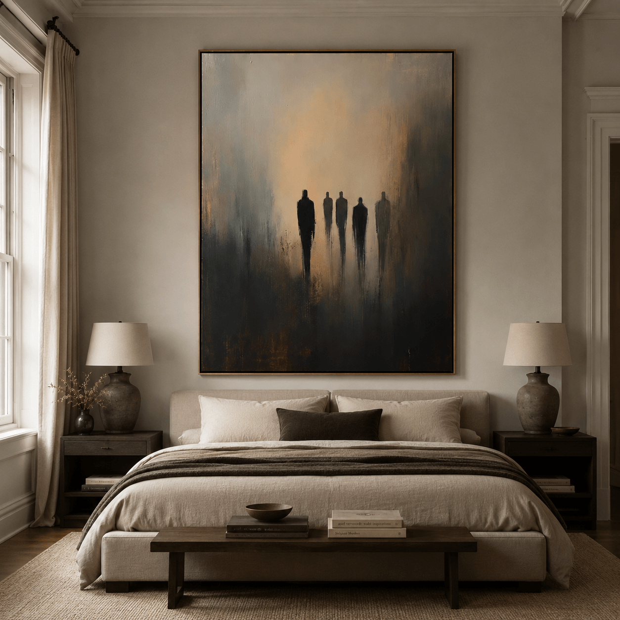 Figurative Shadow Figure Art | Moody Sophistication