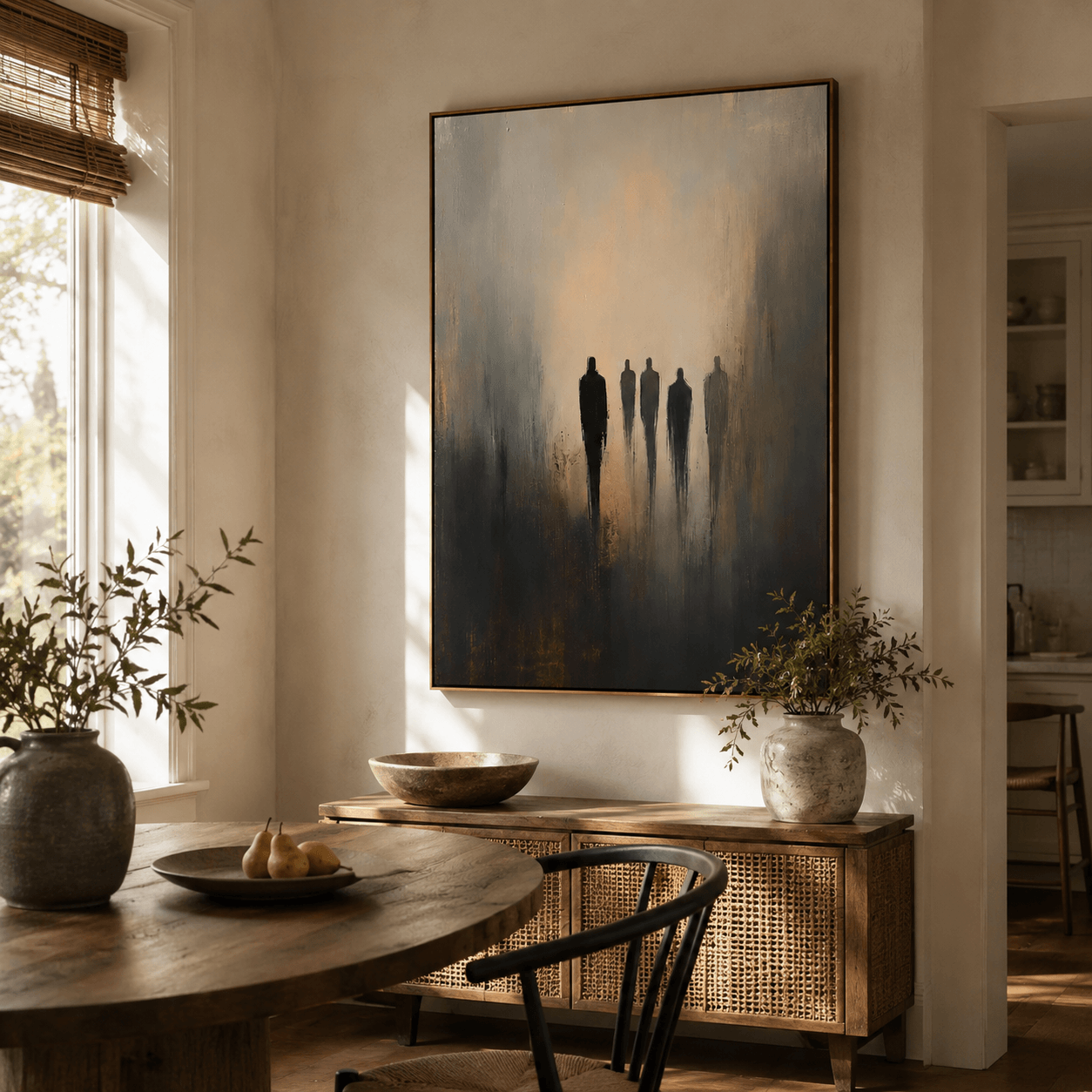 Figurative Shadow Figure Art | Moody Sophistication