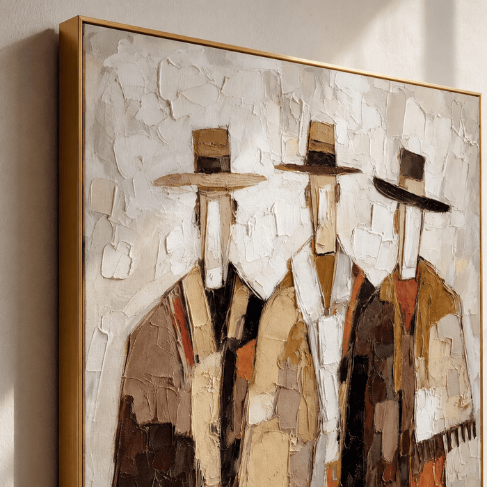 Textured Abstract Figure Art | Subtle Tones Flow