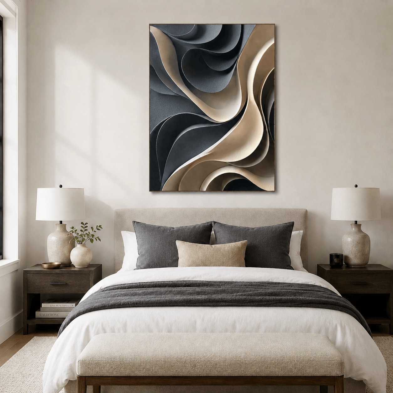 Textured Curve Luxury | Grey Beige