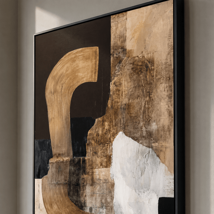Neutral Geometric Art | Textured Elegance