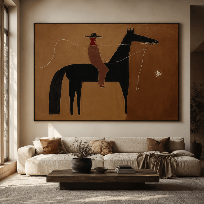 Stylized Equestrian Simplicity | Brown Rider