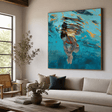 Figurative Underwater Swim Art | Vibrant Leisure Vibe