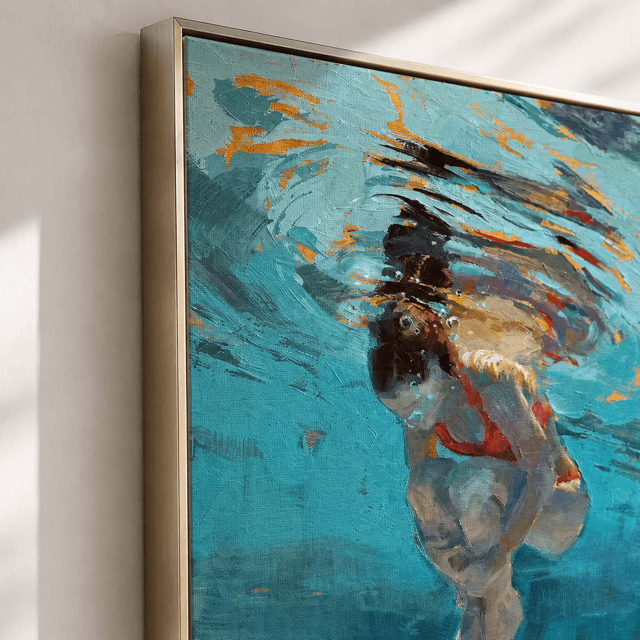 Figurative Underwater Swim Art | Vibrant Leisure Vibe