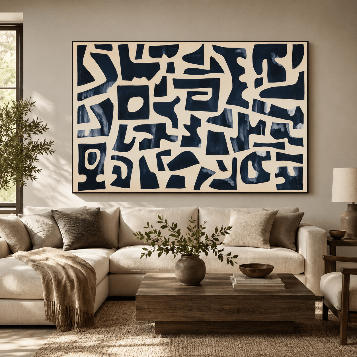 Textured Geometric Rhythm | Navy Block