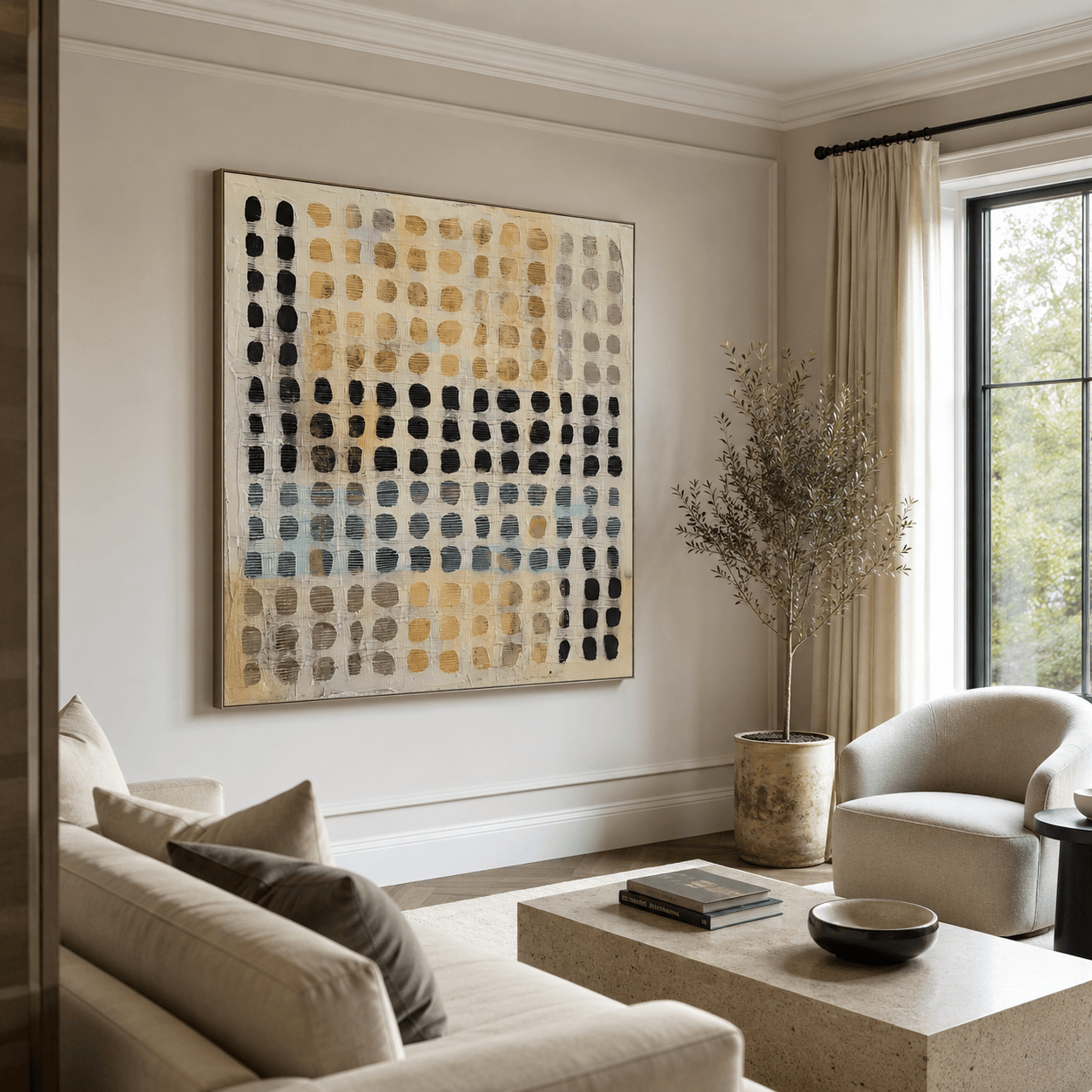 Textured Dot Art | Elegant Neutrals
