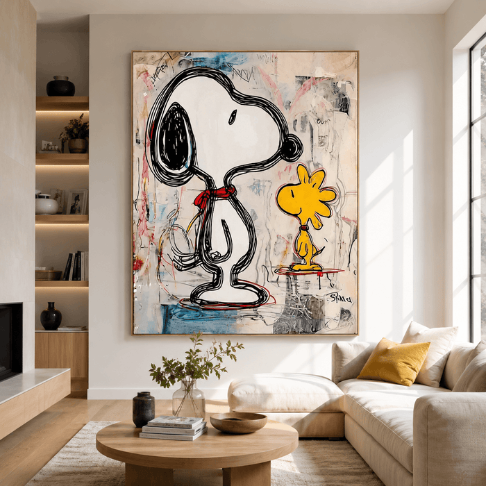 Textured Cartoon Charm | Snoopy Duo