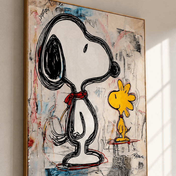 Textured Cartoon Charm | Snoopy Duo