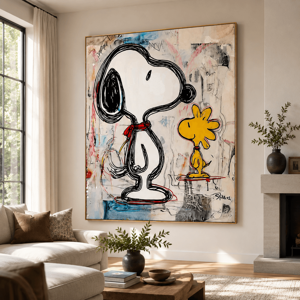 Textured Cartoon Charm | Snoopy Duo