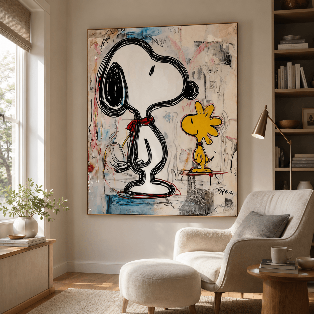 Textured Cartoon Charm | Snoopy Duo