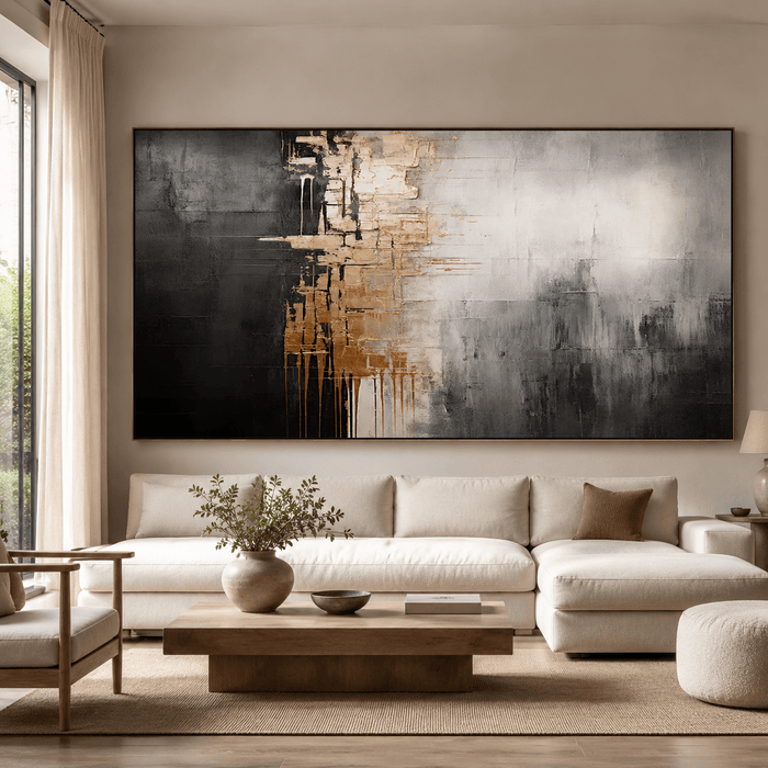 Textured Metallic Elegance | Gold Gray