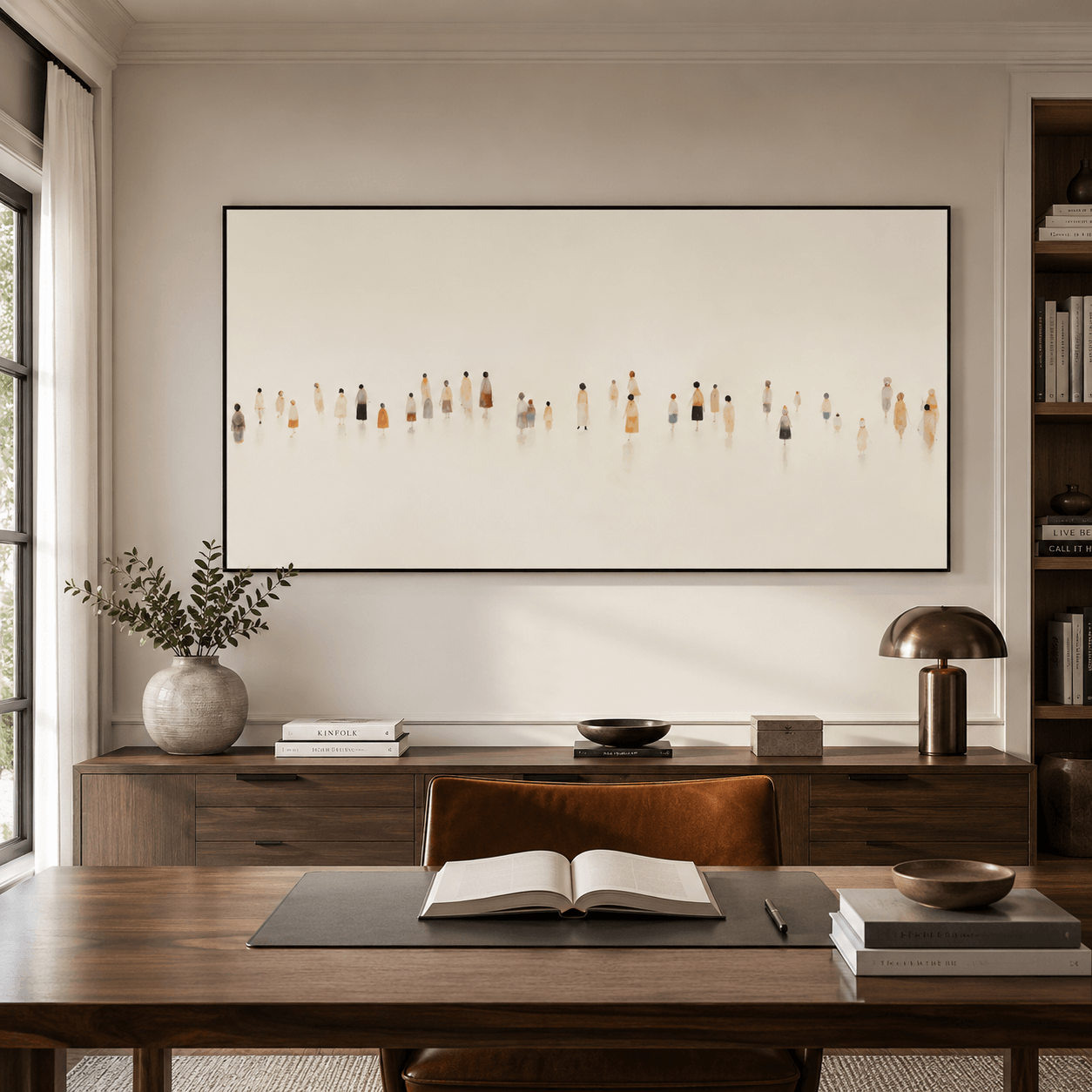 Crowd Scene Art | Minimalist Elegance Vibe