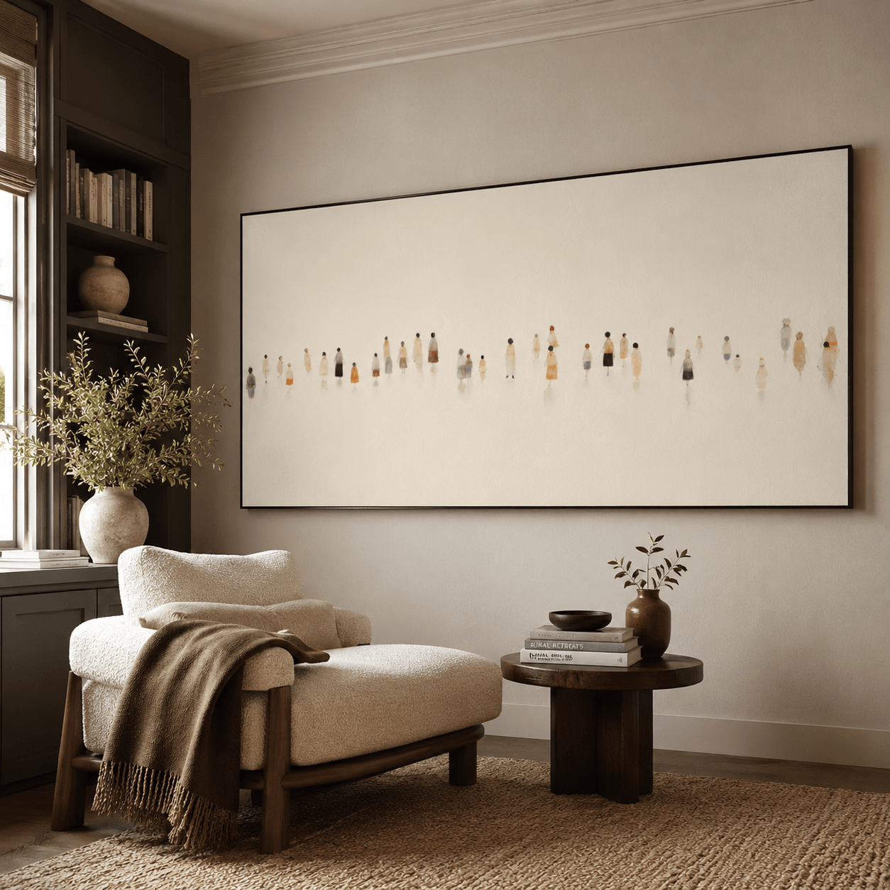 Crowd Scene Art | Minimalist Elegance Vibe