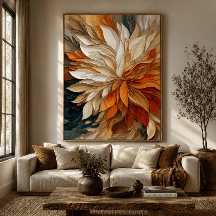Textured Floral Burst | Warm Amber