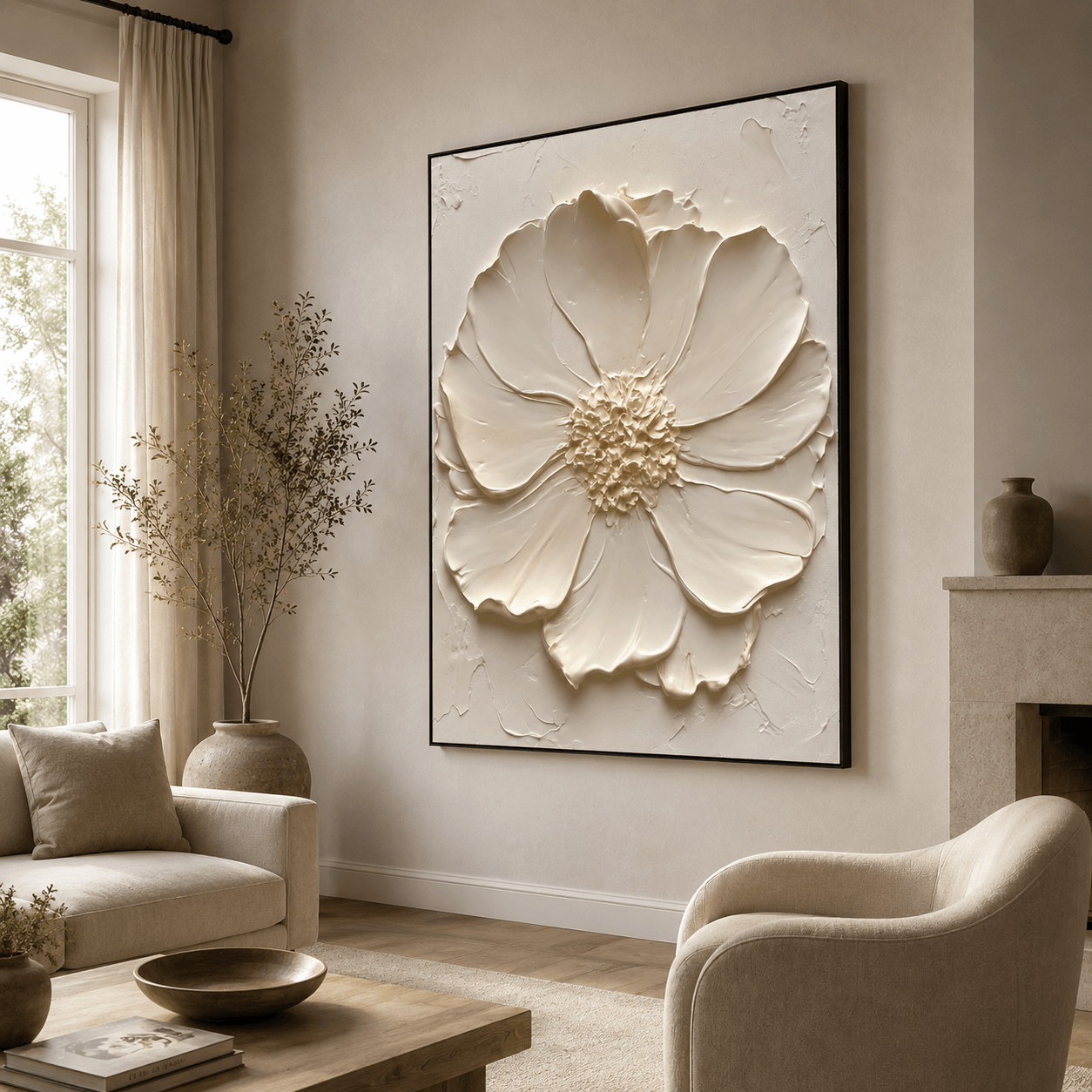 Textured Floral Luxe | Cream Blossom