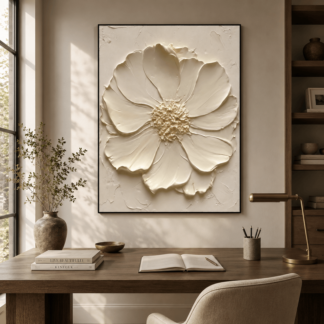 Textured Floral Luxe | Cream Blossom