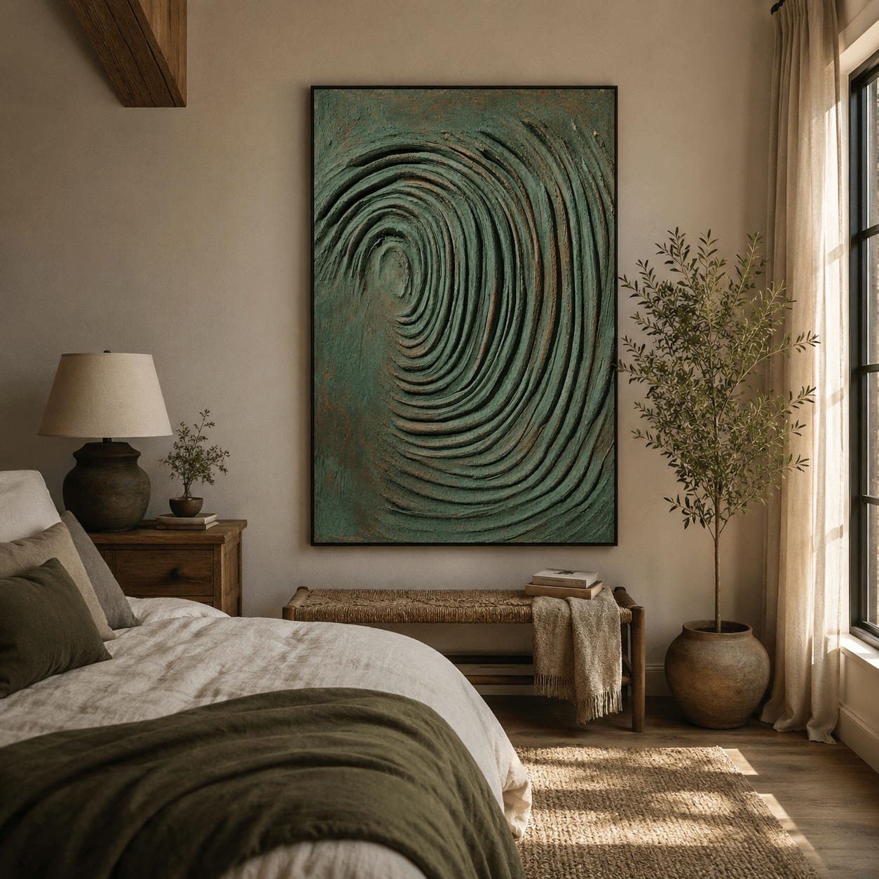 Strukturierter abstrakter Wirbel | Petrolfarbene Kunst