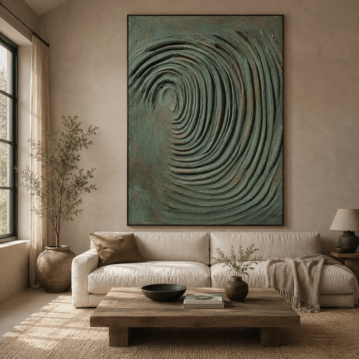 Textured Abstract Swirl | Teal Art