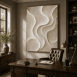 Impressionist Art | Cream Wave Swirl