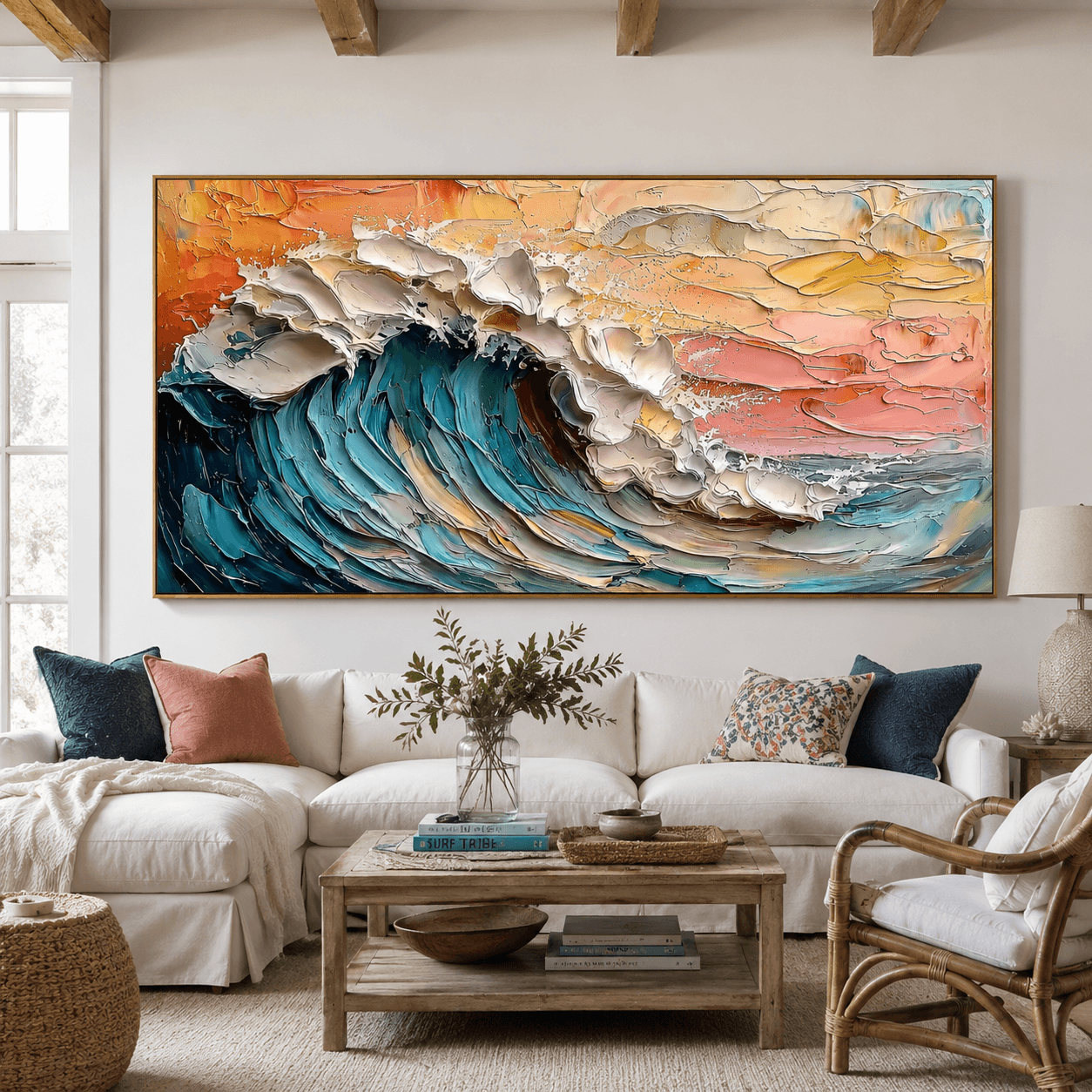 3D-Textured Art | Sunset Wave Crest