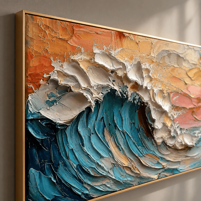 3D-Textured Art | Sunset Wave Crest